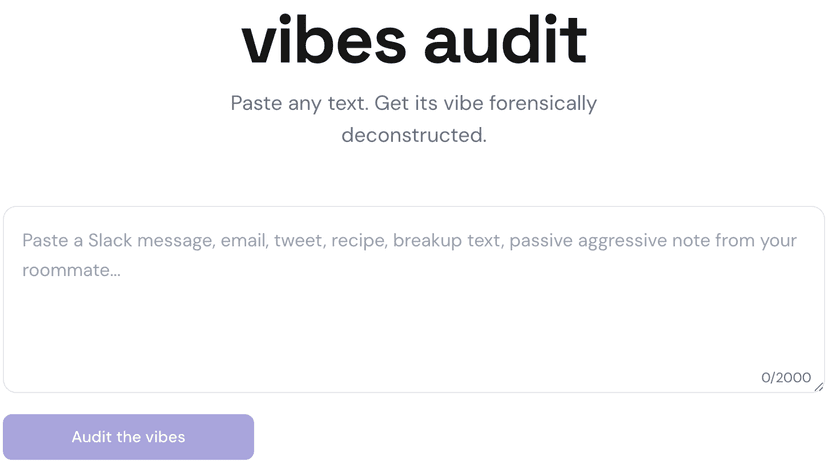 Vibes Audit